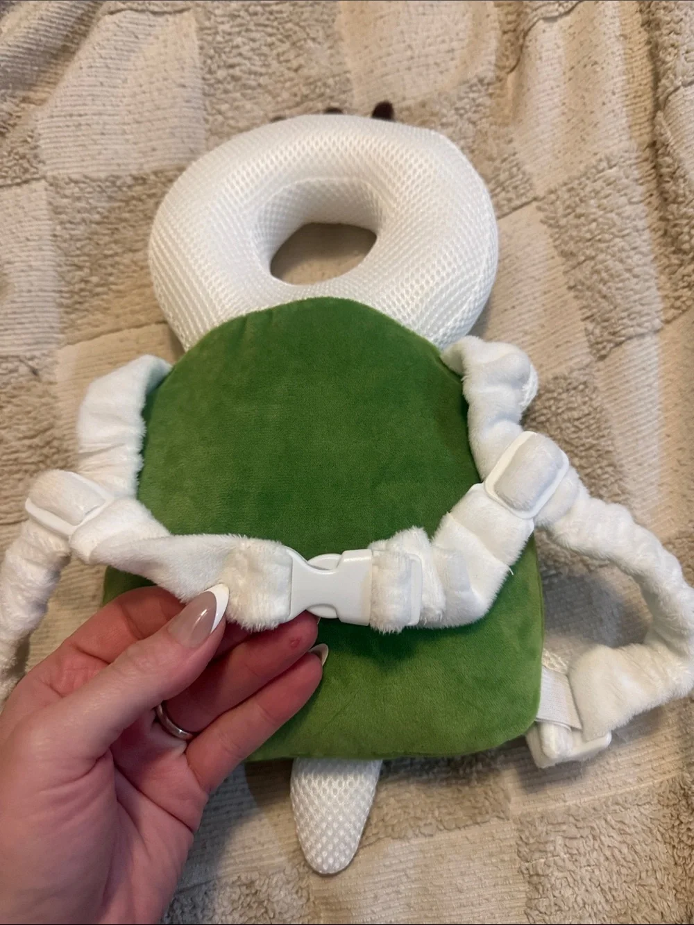 Baby Head Protector Backpack for Walking Crawling, Green Turtle